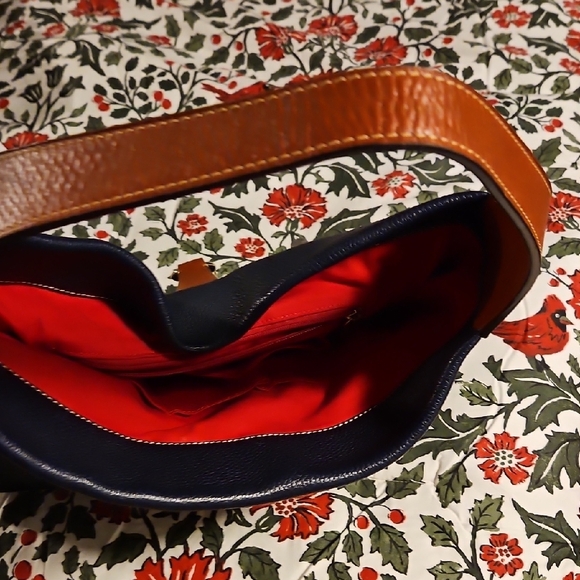 Dooney & Bourke Navy and Tan Hobo Bag - Picture 9 of 11